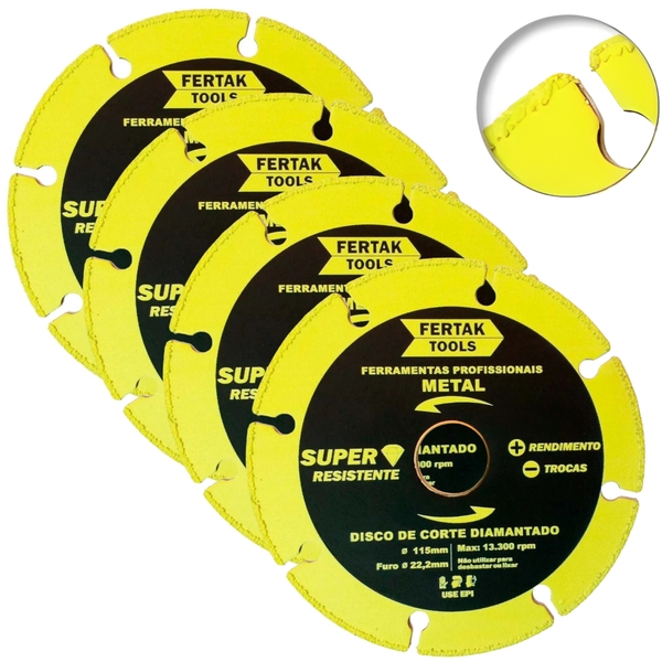 Disco De Corte Para Metal Diamantado Segmentado 115x22mm | 04